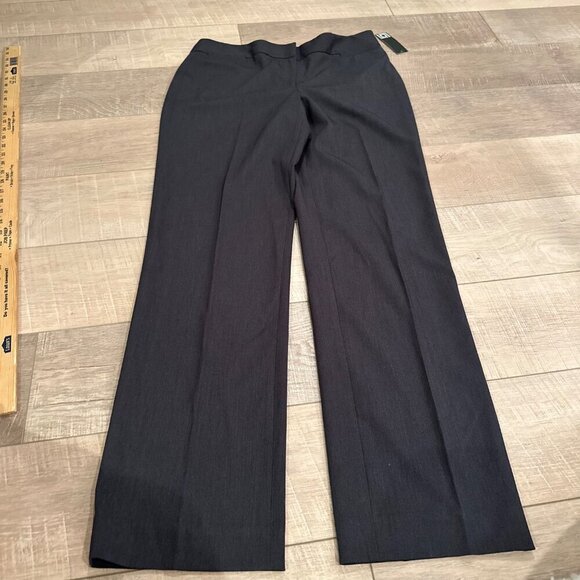 LIZ CLAIBORNE WOMENS AUDRA 10 LONG PANTS CHARCOAL HEATHER STRAIGHT LEG - Picture 2 of 12
